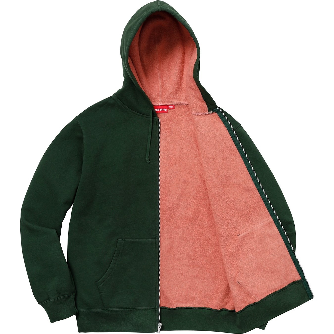Contrast Zip Up Hooded Sweatshirt view 2